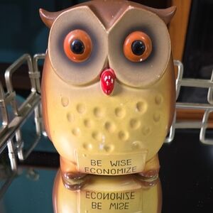 Vintage Ceramaster Ceramic Owl Coin Bank